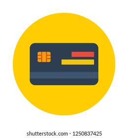 Credit card  flat icon. You can be used Credit card icon for several purposes like: websites, UI, UX, print templates, promotional materials, info-graphics, web and mobile phone apps.