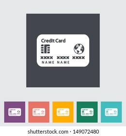 Credit card flat single icon. Vector illustration.