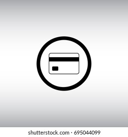 Credit card flat vector icon. Bank card isolated vector sign. Payment round application button.
