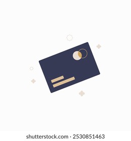 Tarjeta de crédito en Ilustración vectorial plana que simboliza el pago digital, las transacciones financieras y los servicios bancarios modernos, aislados sobre fondo blanco.