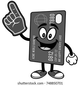Credit Card with Foam Finger Illustration