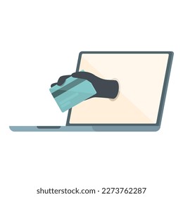 Credit card fraud icon cartoon vector. Cyber attack. Scam online