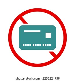 Credit card fraud icon. Credit card use prohibited. Vector.