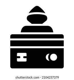 Icono vectorial de fraude de tarjeta de crédito que puede modificar o editar fácilmente 