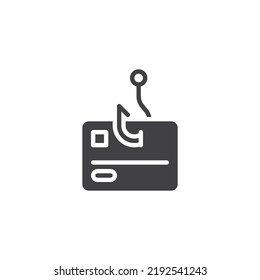 Credit Card Fraud Vector Icon. Filled Flat Sign For Mobile Concept And Web Design. Credit Card Phishing Glyph Icon. Symbol, Logo Illustration. Vector Graphics