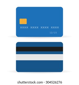 credit card front and back with shadows