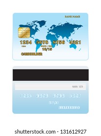 Credit card of the front and back side