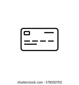 Credit card front view line icon
