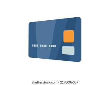 Credit card. Front view. Simple flat illustration in perspective view. 