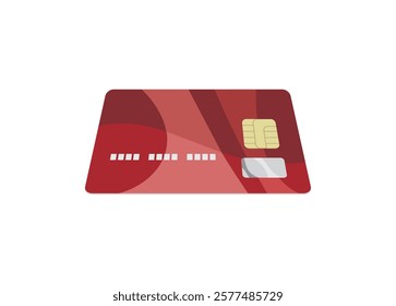 Credit card Front view Simple flat illustration in perspective view