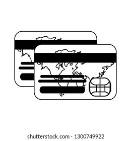credit card frontview and backview black and white