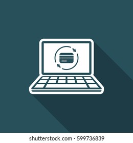 Credit card full web service - Vector flat icon