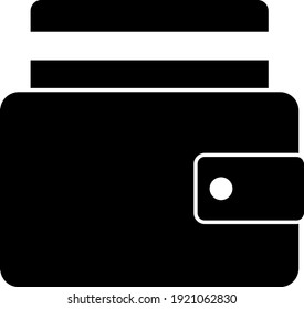 Credit Card Get Out From Purse Icon. Black Stencil Design. Vector Illustration.