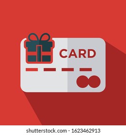 credit card with gift box flat vector icon - ui icon vector