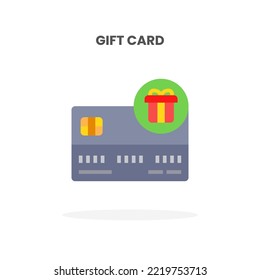 Credit Card Gift Card flat icon. Vector illustration on white background. Can used for web, app, digital product, presentation, UI and many more.