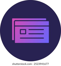 Credit Card Glyph Circle Gradient Icon