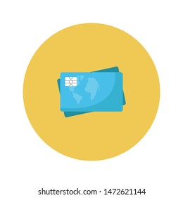credit card glyph flat vector icon