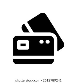 credit card glyph icon. Strong and solid vector icon for websites, mobile interfaces, presentations, and visual branding. High quality and easy to edit.