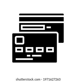 credit card glyph icon vector. credit card sign. isolated contour symbol black illustration