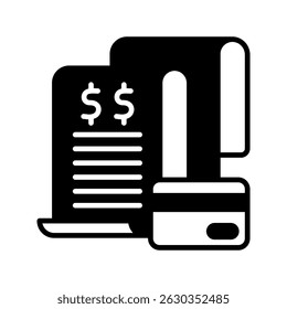 Credit Card glyph, mini illustration icon. use for modern concept, print, UI, UX kit, web and app development. Vector related to sales, logistic and ecommerce