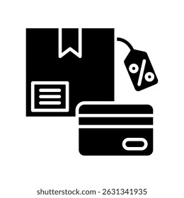 Credit Card glyph, mini illustration icon. use for modern concept, print, UI, UX kit, web and app development. Vector related to sales, logistic and ecommerce