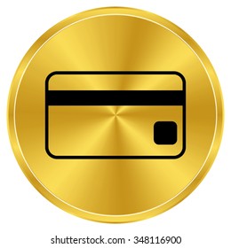 Credit card - gold vector icon