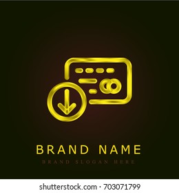 Credit card golden metallic logo