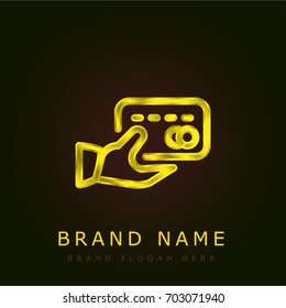 Credit card golden metallic logo
