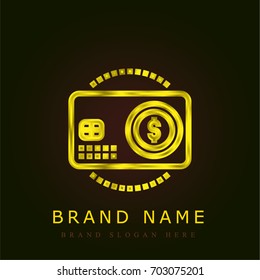 Credit card golden metallic logo