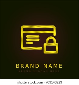 Credit card golden metallic logo