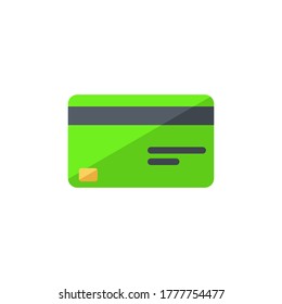 Credit card Green - White Background icon vector isolated. Flat style vector illustration.
