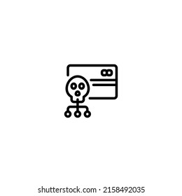 Credit card hacker network Outline Icon, Logo, and illustration Vector