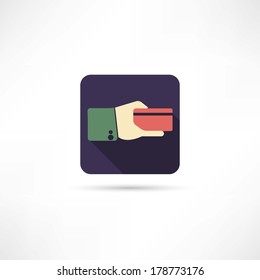 credit card in a hand icon