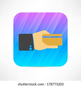 credit card in a hand icon