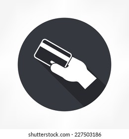 credit card in hand icon