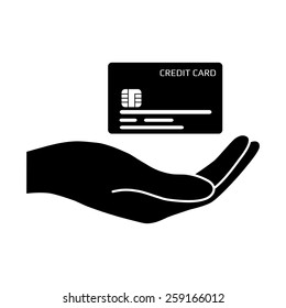 Credit card in hand icon