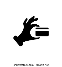 Credit card in hand icon