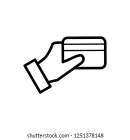 Credit Card In Hand Icon, Pay Symbol, Logo Illustration.