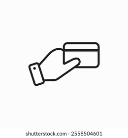 Credit Card in hand icon, Payment, debit, transaction, Pay symbol, logo illustration