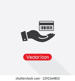 Credit Card In The Hand Icon Vector Illustration Eps10