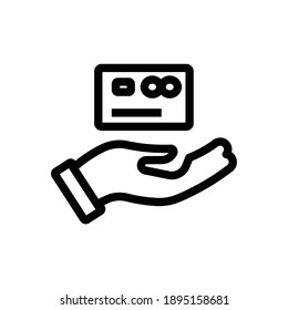 Credit card hand icon (vector illustration)