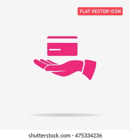 Credit card and hand icon. Vector concept illustration for design.