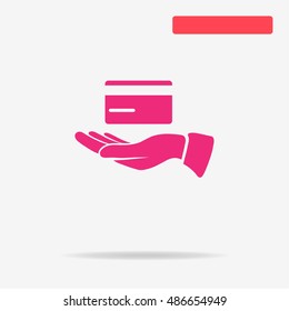 Credit card and hand icon. Vector concept illustration for design.