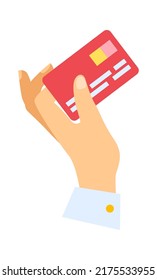 Credit card in hand. Vector illustration