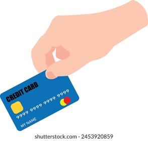 Credit card in hand vector image or clipart for background or project