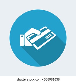 Credit card holding icon