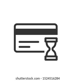 Credit card with hourglass icon