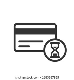 Credit card with hourglass icon