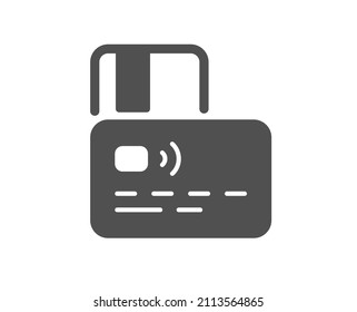 Credit card icon. Bank money payment sign. Non-cash pay symbol. Classic flat style. Quality design element. Simple card icon. Vector