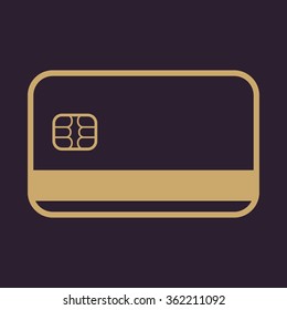 The credit card icon. Bank card symbol. Flat Vector illustration